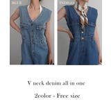 VネックデニムオールインワンRashik ワンピース 大人カジュアル | BUYSENSE | 詳細画像2