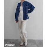 インディゴ | フリンジノーカラーデニムジャケットRashik アウター 大人カジュアル | BUYSENSE