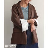 ブラウン | ストライプカフススエードジャケット Rashik アウター | BUYSENSE