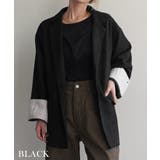 ブラック | ストライプカフススエードジャケット Rashik アウター | BUYSENSE