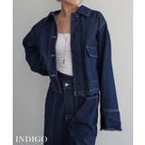 インディゴ | フラップポケットステッチカバーオール Rashik アウター | BUYSENSE