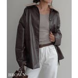 ブラウン | ボア襟付きフェイクレザーカバーオール Rashik アウター | BUYSENSE