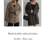 チェックダブルテーラードジャケットRashik アウター 大人カジュアル | BUYSENSE | 詳細画像2 