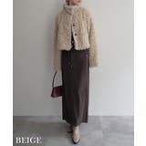 ベージュ | プードルファースタンドカラーブルゾン Rashik アウター | BUYSENSE