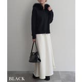 ブラック | 2wayフェイクファーニットパーカーRashik アウター 大人カジュアル | BUYSENSE