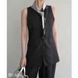 ブラック | ノーカラーベストセットアップRashik セットアップ 大人カジュアル | BUYSENSE