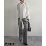 ホワイト | ボウタイリボンブラウスRashik シャツ 大人カジュアル | BUYSENSE