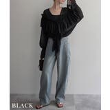 ラッフルフリルシアーブラウスRashik シャツ 大人カジュアル | BUYSENSE | 詳細画像12 