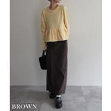 ブラウン | コーデュロイIラインスカートRashik スカート 大人カジュアル | BUYSENSE