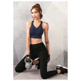 ネイビー | ストレッチ抜群 スポーツブラ Frontジップブラ | BUYSENSE