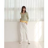 四角チェックライニングポイントニットTシャツ | by muni:r | 詳細画像6 