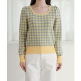 四角チェックライニングポイントニットTシャツ | by muni:r | 詳細画像8 