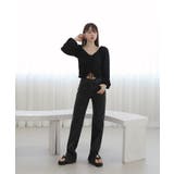 涼しいシアサッカー素材の肩フリルシャーリングブラウス | by muni:r | 詳細画像18 