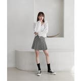 涼しいシアサッカー素材の肩フリルシャーリングブラウス | by muni:r | 詳細画像7 