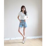 レースパンチングVネック半袖クロップドニットカーディガン | by muni:r | 詳細画像10