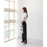 脚が長く見える ハイウエスト ピンタック スリット スラックス | by muni:r | 詳細画像2