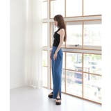 脚が長く見える ハイウエスト ピンタック スリット スラックス | by muni:r | 詳細画像6