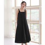 ブラック | 肩のねじれポイントビスチェコットンワンピース | by muni:r