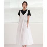 ホワイト | 肩のねじれポイントビスチェコットンワンピース | by muni:r