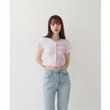 ユニークフリルディテール捺染Tシャツ | by muni:r | 詳細画像2 