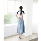 トレンディ ピンタック スリット デニム ロング スカート | by muni:r | 詳細画像3 