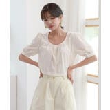 クロップ スクエアネック ブラウス | by muni:r | 詳細画像1 