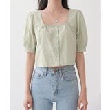 クロップ スクエアネック ブラウス | by muni:r | 詳細画像15 