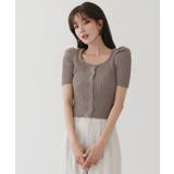 リブ セミ パフ カーディガン | by muni:r | 詳細画像1 