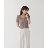 リブ セミ パフ カーディガン | by muni:r | 詳細画像2 