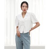 クロップ パフ 半袖 ジャケット ブラウス | by muni:r | 詳細画像1 