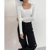 スリムスクエアリブTシャツ | by muni:r | 詳細画像10