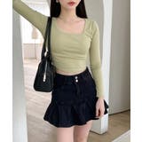 スリムスクエアリブTシャツ | by muni:r | 詳細画像29