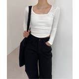 スリムスクエアリブTシャツ | by muni:r | 詳細画像67