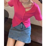 斜線ボタンリブTシャツ | by muni:r | 詳細画像14