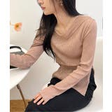 ベージュ | ボートネックシースルーTシャツ | by muni:r