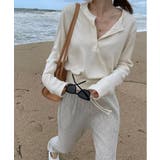 アイボリー | リブボタンクロップドトレーナー | by muni:r