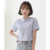 ブルー | デイリームード ベーシック 半袖クロップTシャツ/ショート丈カットソー | by muni:r
