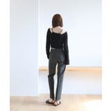 リブ素材 ウェーブポイント Tシャツ&キャミソールセット | by muni:r | 詳細画像3