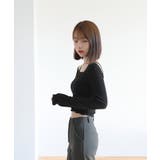 リブ素材 ウェーブポイント Tシャツ&キャミソールセット | by muni:r | 詳細画像4