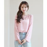 ピンク | ムニールハイネック アイテム 新しいデザインのシースルー ブラウス | by muni:r