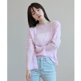 パープル系 | ムニールハイネック アイテム 新しいデザインのシースルー ブラウス | by muni:r