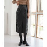 ブラック | Hライン フロントスリット スカート | by muni:r