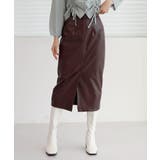 ワインレッド | Hライン フロントスリット スカート | by muni:r