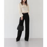 スクエアネック シャーリング フリル ブラウス | by muni:r | 詳細画像6