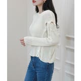 デイリー 斜め ボタン 肩 スリット ニット | by muni:r | 詳細画像1