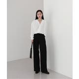 ゆらゆらフィット ロング ワイド ピンタック スラックス | by muni:r | 詳細画像5 