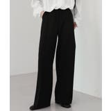 ブラック | ゆらゆらフィット ロング ワイド ピンタック スラックス | by muni:r