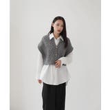 オーバーフィット ニット ボタン ベスト | by muni:r | 詳細画像1 