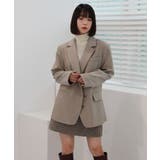 ベージュ | ボーイフィットオーバーフィット スリーボタンジャケット | by muni:r