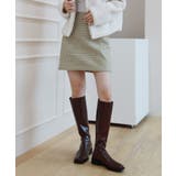 グリーン | フェミニン チェック ミニスカート | by muni:r